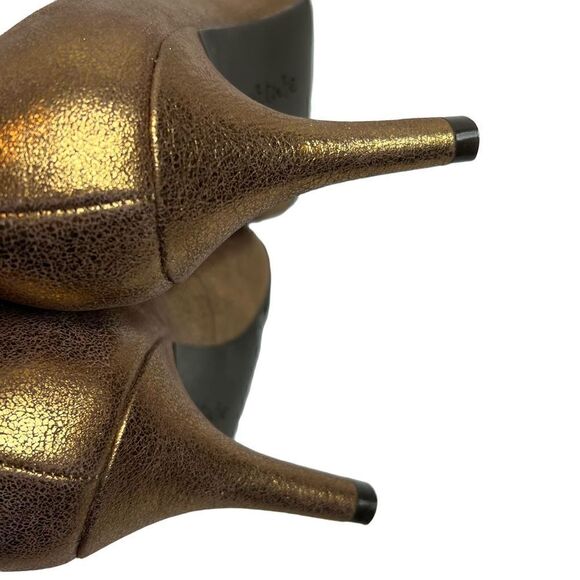 Nurture metallic bronze/ copper peep toe studded bow heels size 8 - Picture 14 of 16